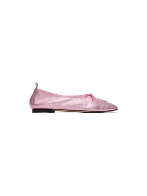 OPEN YY Pink Square Toe Ballerina Flats