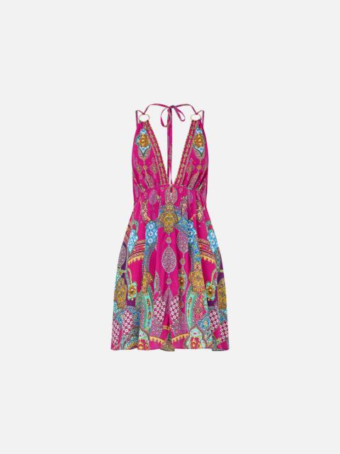 CAMILLA SHORT FLARED DRESS WITH HARDWARE