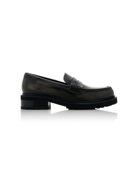 Golden Goose Distressed Leather Loafers black