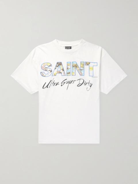 SAINT M×××××× Printed Cotton-Jersey T-Shirt White
