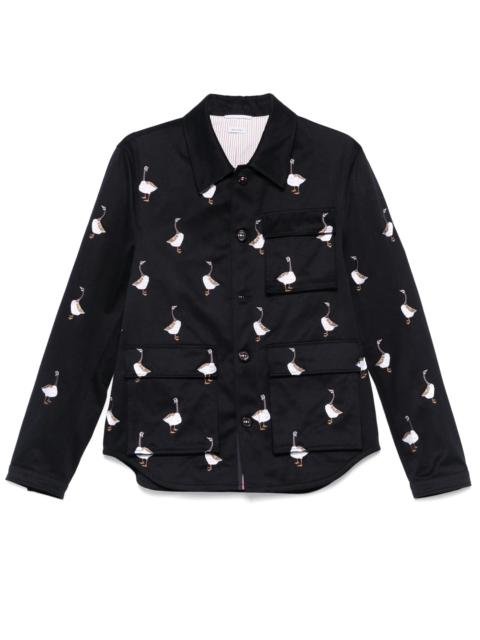 Thom Browne Satin Stitch Goose Utility Patch Pocket Jacket Men