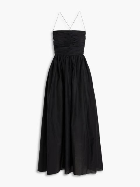 MATTEAU Cotton and silk-blend voile maxi dress