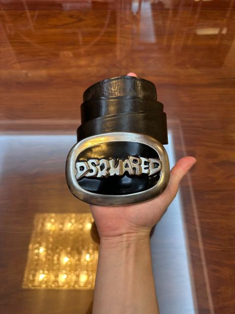 DSQUARED2 Dsquared2 Black Runway Style Oversized Buckle Belt