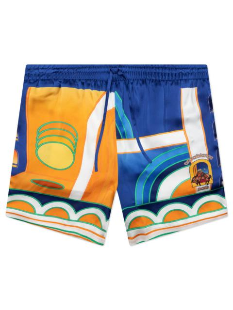 CASABLANCA PAYSAGE SILK SATIN SHORTS - MULTI