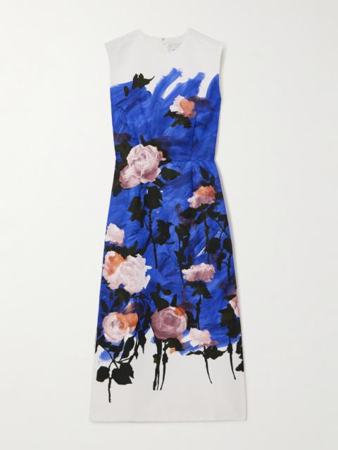 Erdem Printed Cotton-blend Faille Midi Dress