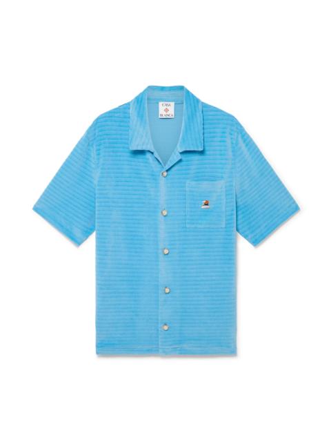CASABLANCA Stripe Velour Short Sleeve Shirt | Casablanca Paris
