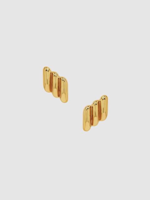 ANINE BING Diagonal Ribbed Earrings - Gold