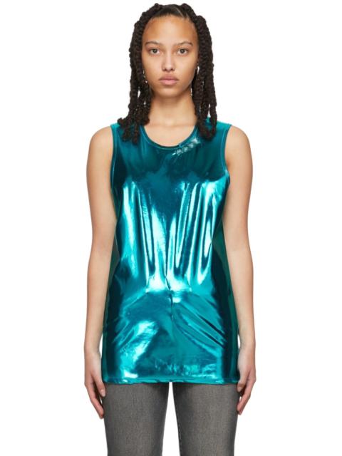 doublet Blue Stud Embroidered Metallic Tank Top