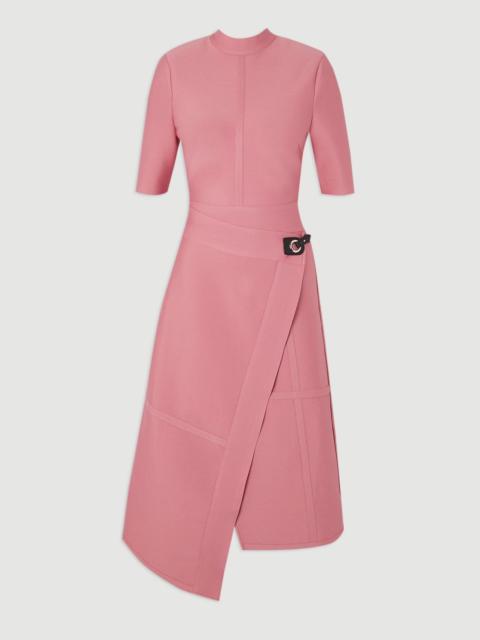 KAREN MILLEN Petite Figure Form Bandage Asymmetric Knit Midi Dress