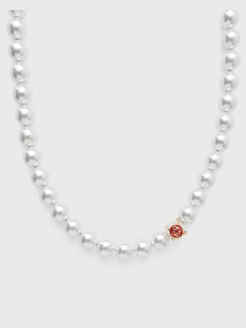 CASABLANCA LOGO PEARL NECKLACE