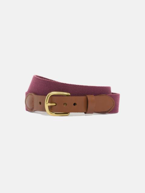 J. PRESS MADE-IN-USA SOLID MAROON SMOOTH BELGIAN WOOL SURCINGLE BELT