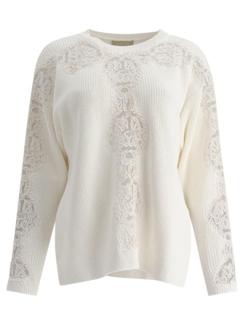 ELIE SAAB Elie Saab Knit Top With Lace Inserts
