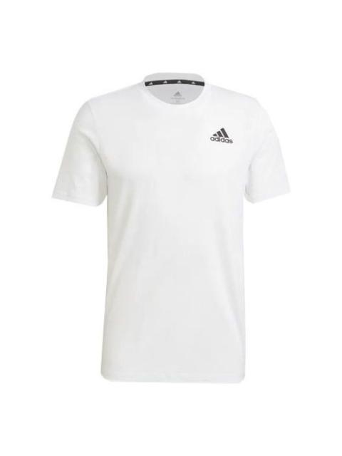 adidas Solid Color logo Sports Short Sleeve White GR0517