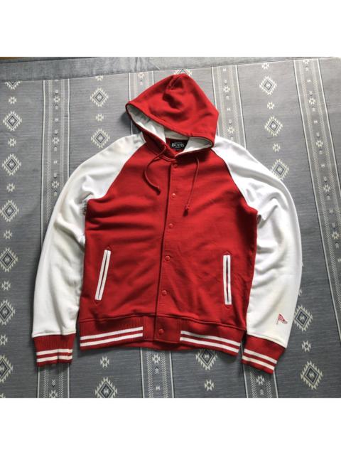 Beams Japan Red Two Tone Varsity Hoodie Jacket