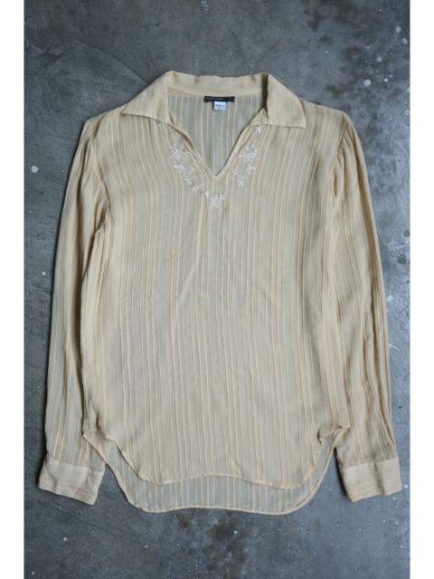 Alexander McQueen Alexander Mcqueen - Floral Embroidery Sheer Pinstripe Shirt