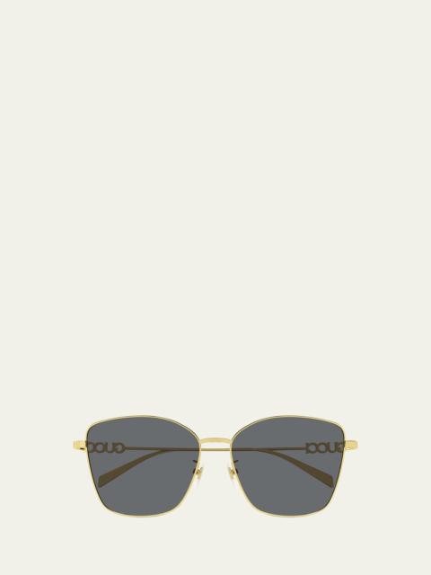 GG1805SA Logo-Print Metal Sunglasses