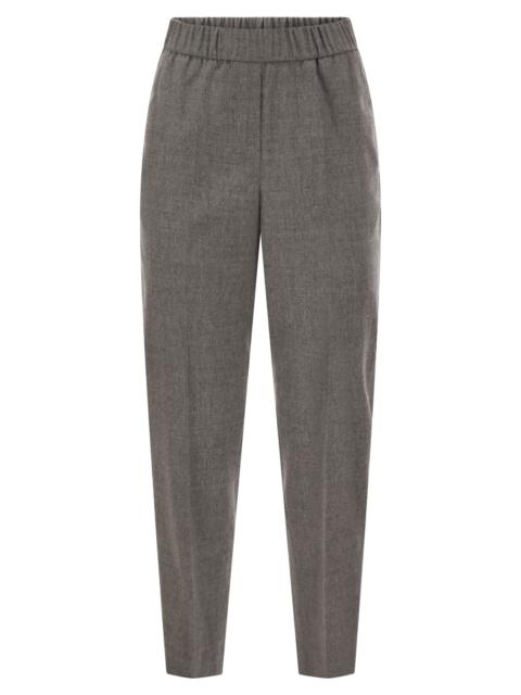 PESERICO Peserico Women Virgin Wool And Cashmere Tapered Trousers With Elasticated Waistband
