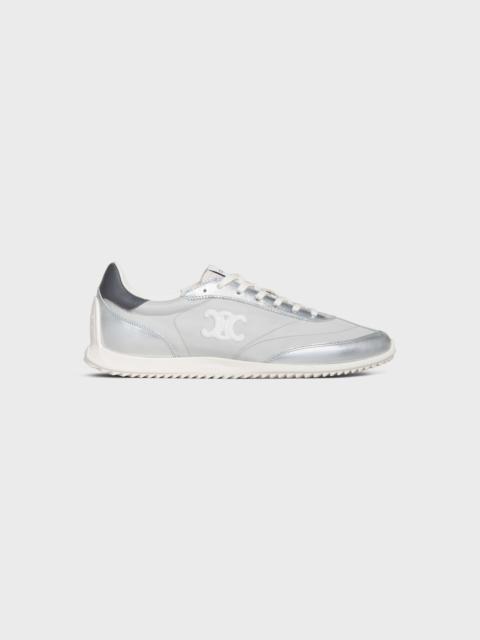 CELINE CELINE RACER - LOW TOP SNEAKER WITH TRIOMPHE IN NYLON, LAMINATED CALFSKIN AND CALFSKIN
