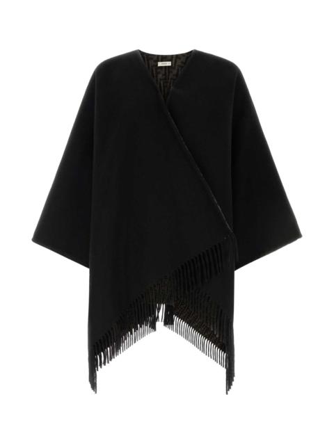 FENDI Fendi Women Black Cashmere And Wool Reversible Cape