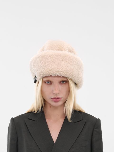 sacai Ivory Fuzzy Wool Cap