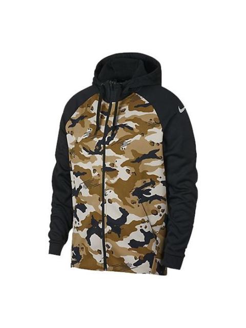 Nike Therma Camo Men s Sport Casual Hat Zip Jacket Yellow/Camo AR3112-010