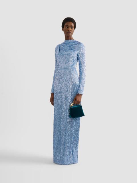 Erdem BUGLE SEQUIN LONG SLEEVE GOWN