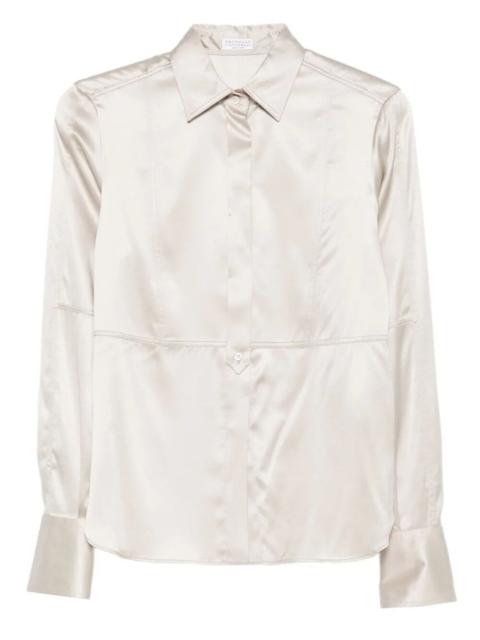 Brunello Cucinelli Satin Shirt With Monili
