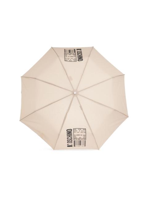 Moschino logo-barcode-print compact umbrella