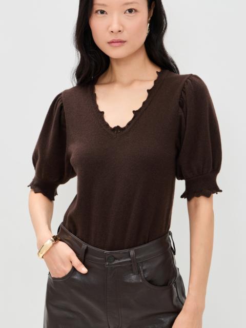 ULLA JOHNSON Polline Short Sleeve Cashmere Top