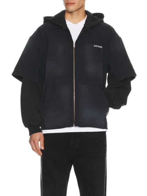 We11done Faded Layered Hoodie Jacket