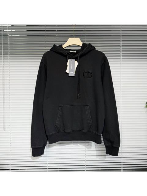 Dior Dior Hooded Essentials CD Embroidered Logo Cotton Black Hoodie