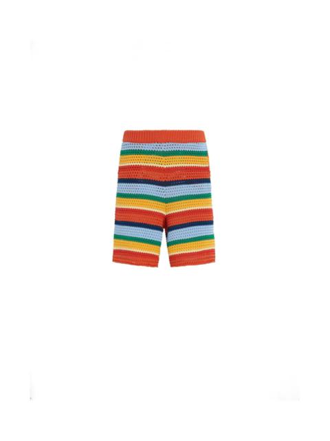 Marni CROCHET-KNIT STRIPED SHORTS