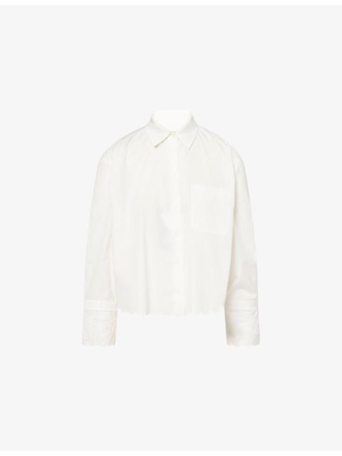 WEEKEND Max Mara Classic Scallop-Broderie Cotton Shirt