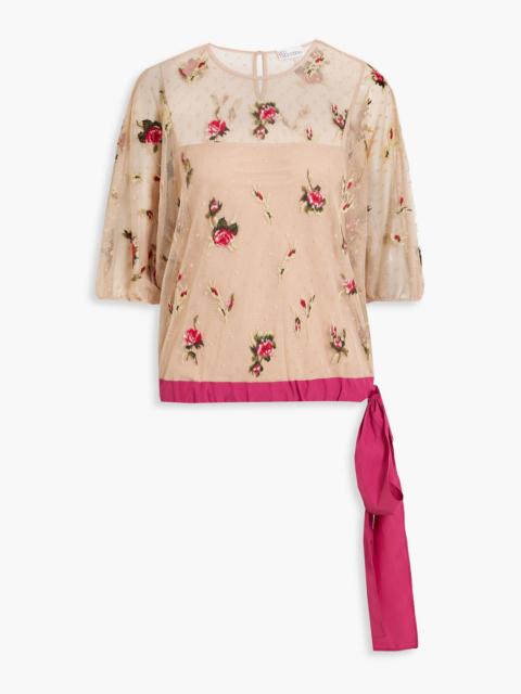 REDValentino Embroidered point d'espirit blouse