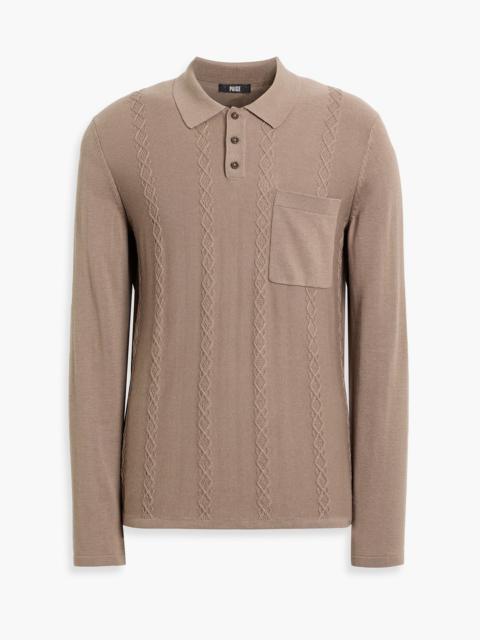 Other Designers Merrifield cable-knit cotton-blend polo sweater