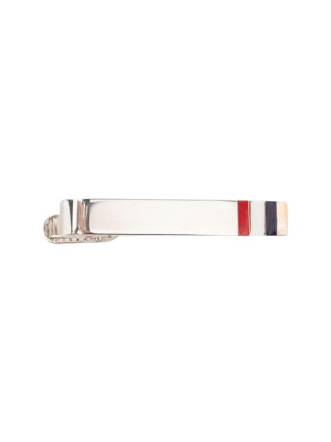 RWB stripe long silver tie clip