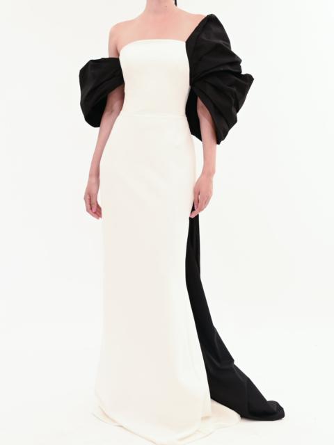 Marchesa TAFFETA SLEEVE COLUMN GOWN