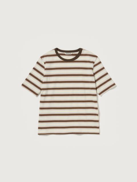 AURALEE GRADIENT STRIPE JERSEY TEE