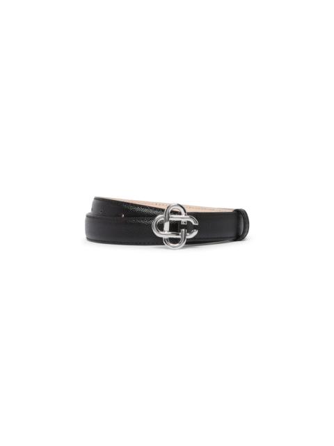 CASABLANCA Women's Black Silver CC Logo Buckle Belt | Casablanca Paris