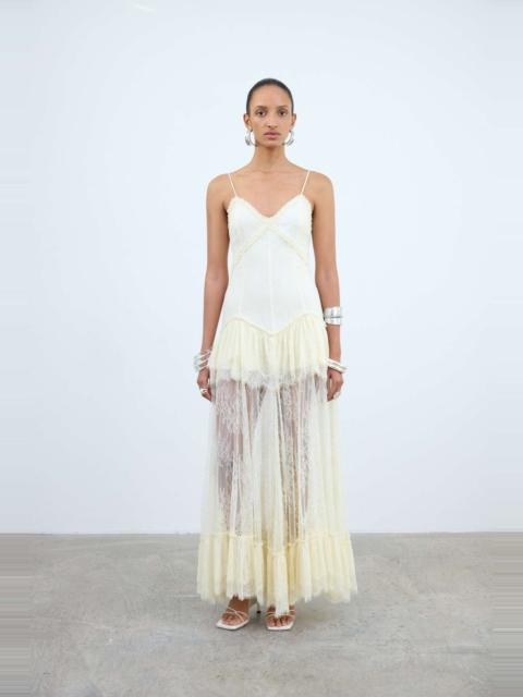 De La Vali KALA MIDI DRESS IN IVORY LACE