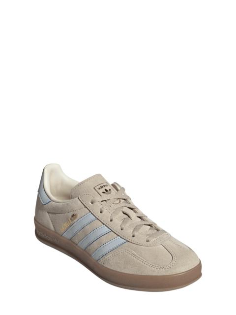 adidas adidas Gazelle Indoor Sneaker in Wonder Beige/Halo Blue/Gum5 at Nordstrom
