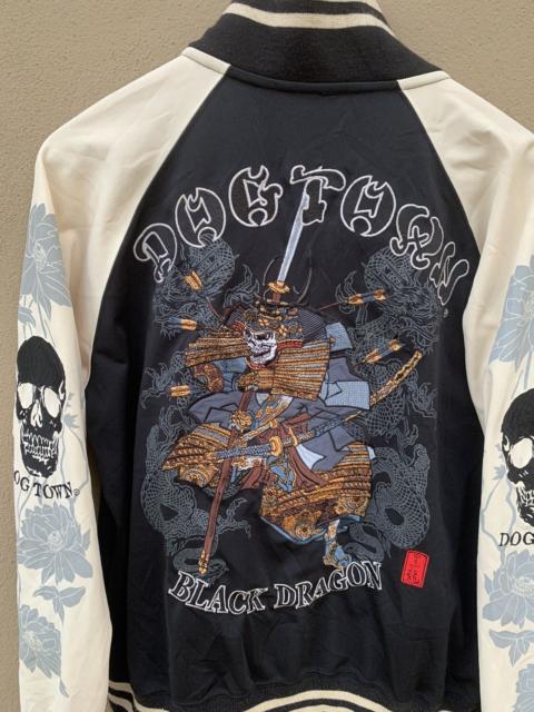 Other Designers Vintage Sukajan Dog Towns Black Dragon Embroided Damaged zip