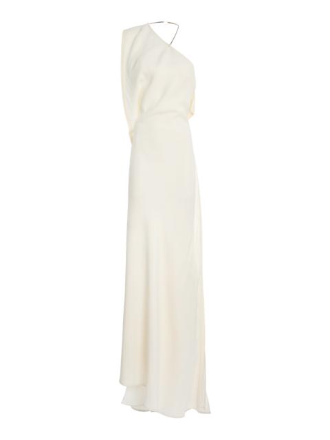 Victoria Beckham One-Shoulder Chain Detail Dress off-white