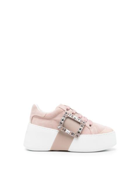 Roger Vivier Viv Skate High Strass leather sneakers