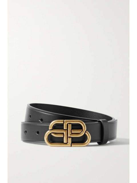 BB textured-leather belt