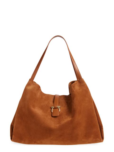 FERRAGAMO FERRAGAMO Large Lily Suede Tote in Natural Resort at Nordstrom