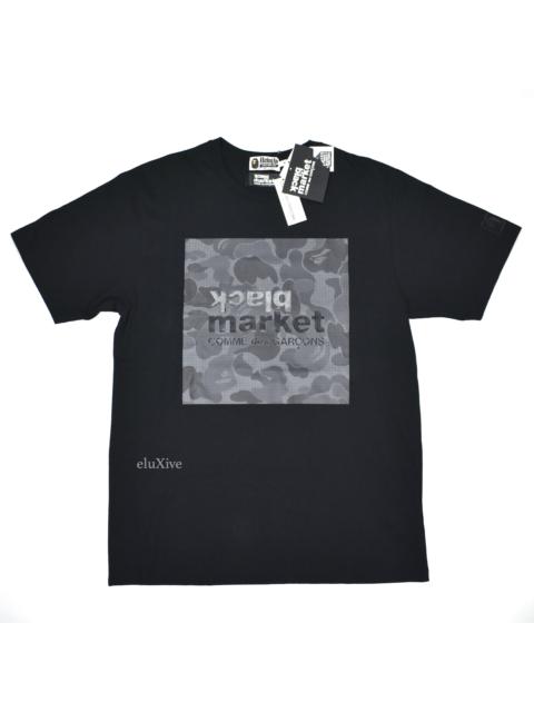 A BATHING APE® Bape CDG Black Market NYFW 2022 Camo Logo Print T-Shirt DS