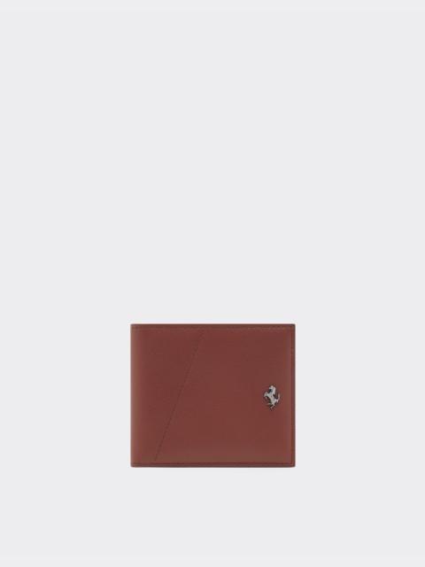 Ferrari Leather wallet with diagonal stitching