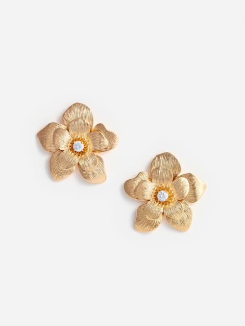 self-portrait Gold Flower Earrings