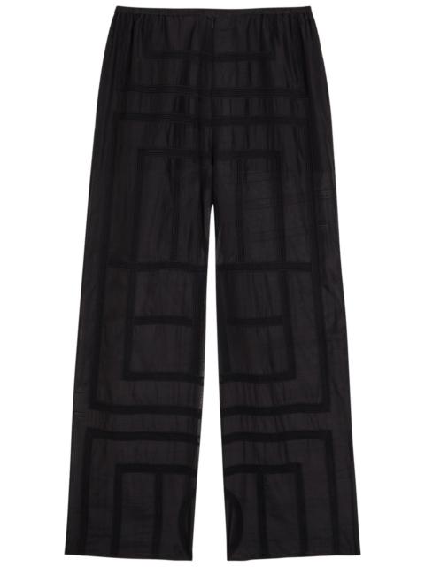TOTEME Toteme Logo Semi-sheer Cotton-blend Pyjama Trousers